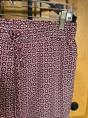 J. Crew Straight Leg Pants in Burgundy Geo
